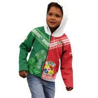 Tonga Ireland Rugby Custom Kid Hoodie Ikale Tahi With Shamrocks Together