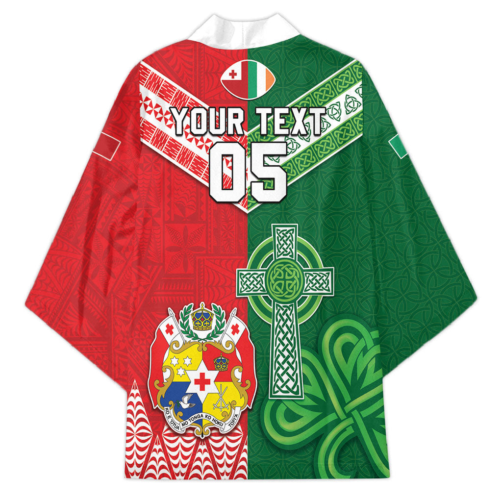 Tonga Ireland Rugby Custom Kimono Ikale Tahi With Shamrocks Together