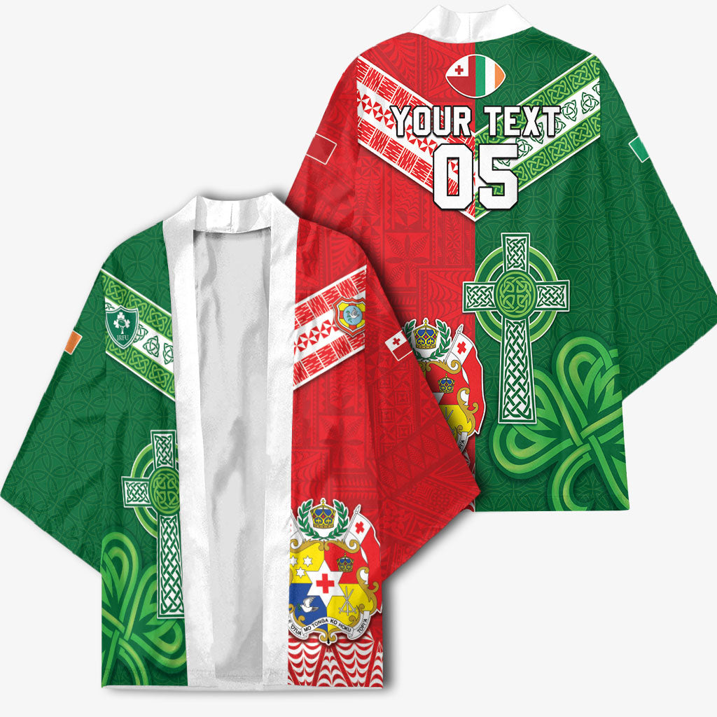 Tonga Ireland Rugby Custom Kimono Ikale Tahi With Shamrocks Together