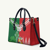 Tonga Ireland Rugby Custom Leather Bag Ikale Tahi With Shamrocks Together