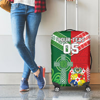 Tonga Ireland Rugby Custom Luggage Cover Ikale Tahi With Shamrocks Together