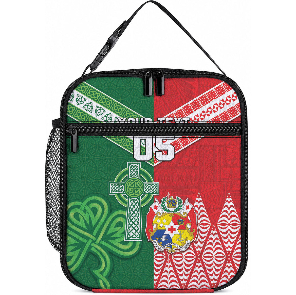 Tonga Ireland Rugby Custom Lunch Bag Ikale Tahi With Shamrocks Together