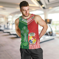 Tonga Ireland Rugby Custom Men Tank Top Ikale Tahi With Shamrocks Together