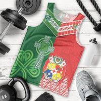 Tonga Ireland Rugby Custom Men Tank Top Ikale Tahi With Shamrocks Together