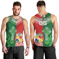 Tonga Ireland Rugby Custom Men Tank Top Ikale Tahi With Shamrocks Together