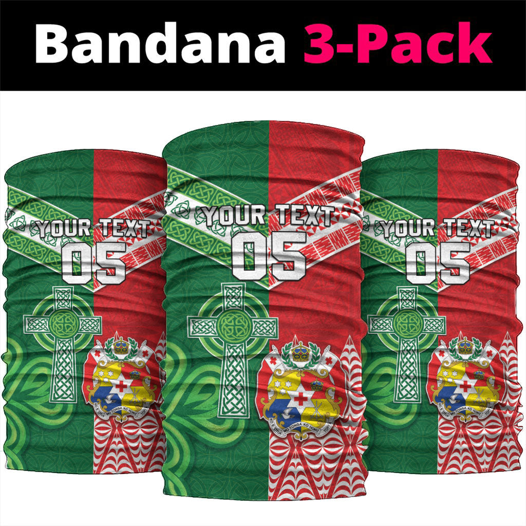 Tonga Ireland Rugby Custom Neck Gaiter Ikale Tahi With Shamrocks Together