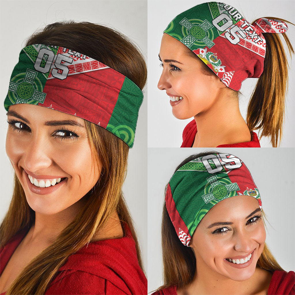 Tonga Ireland Rugby Custom Neck Gaiter Ikale Tahi With Shamrocks Together