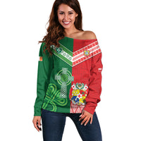 Tonga Ireland Rugby Custom Off Shoulder Sweater Ikale Tahi With Shamrocks Together