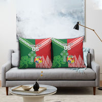 Tonga Ireland Rugby Custom Pillow Cover Ikale Tahi With Shamrocks Together