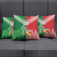 Tonga Ireland Rugby Custom Pillow Cover Ikale Tahi With Shamrocks Together