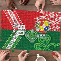 Tonga Ireland Rugby Custom Puzzle Ikale Tahi With Shamrocks Together