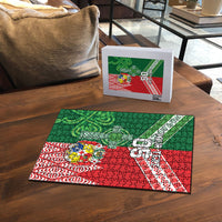 Tonga Ireland Rugby Custom Puzzle Ikale Tahi With Shamrocks Together