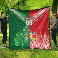 Tonga Ireland Rugby Custom Quilt Ikale Tahi With Shamrocks Together