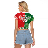 Tonga Ireland Rugby Custom Raglan Cropped T Shirt Ikale Tahi With Shamrocks Together