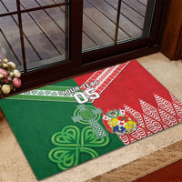 Tonga Ireland Rugby Custom Rubber Doormat Ikale Tahi With Shamrocks Together