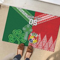 Tonga Ireland Rugby Custom Rubber Doormat Ikale Tahi With Shamrocks Together