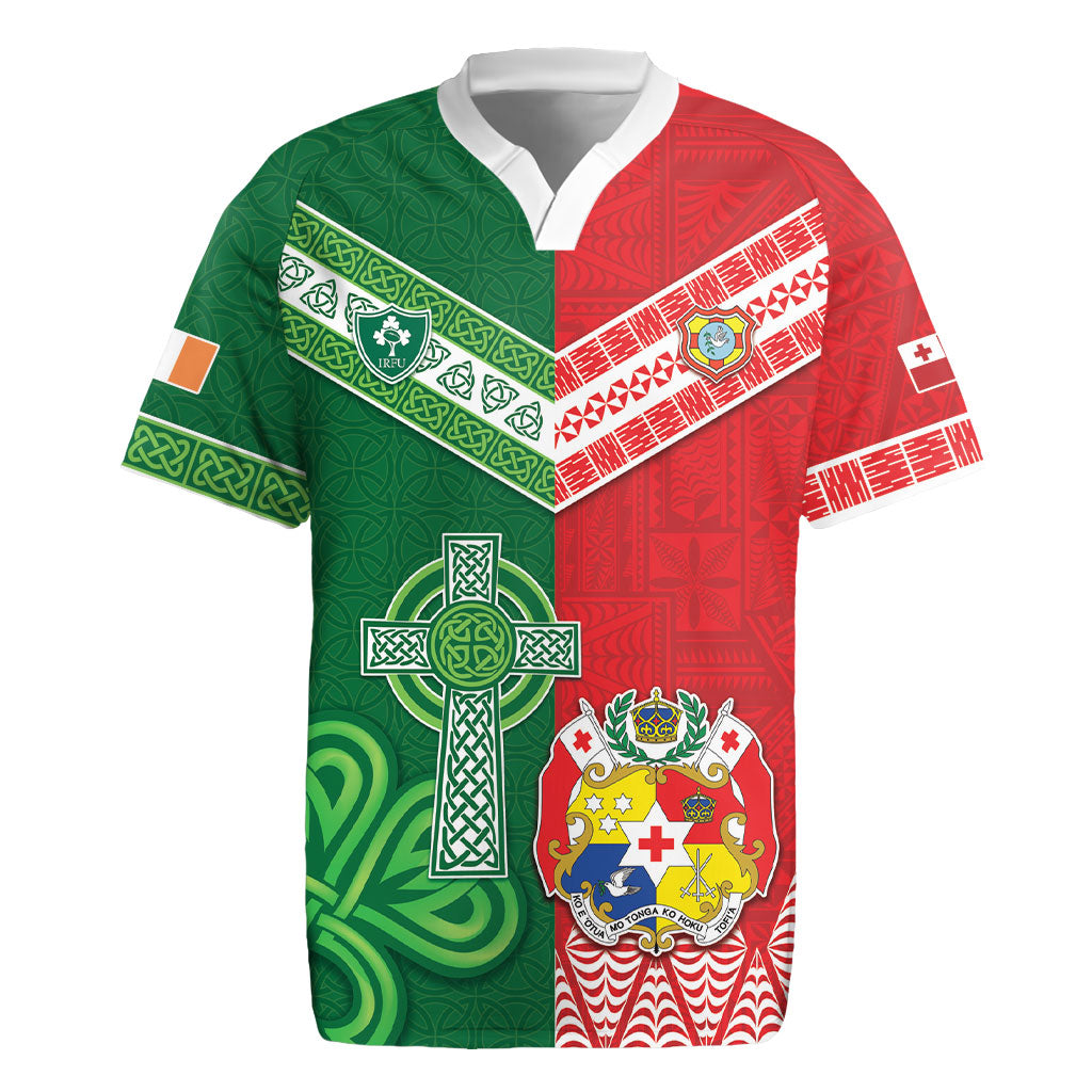 Tonga Ireland Rugby Custom Rugby Jersey Ikale Tahi With Shamrocks Together
