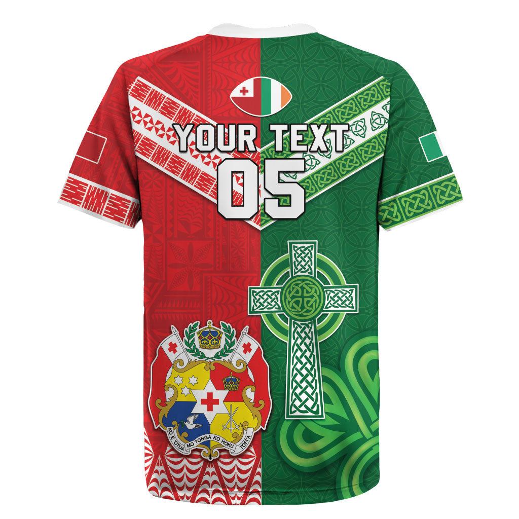 Tonga Ireland Rugby Custom Rugby Jersey Ikale Tahi With Shamrocks Together