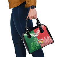 Tonga Ireland Rugby Custom Shoulder Handbag Ikale Tahi With Shamrocks Together
