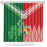 Tonga Ireland Rugby Custom Shower Curtain Ikale Tahi With Shamrocks Together