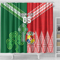 Tonga Ireland Rugby Custom Shower Curtain Ikale Tahi With Shamrocks Together
