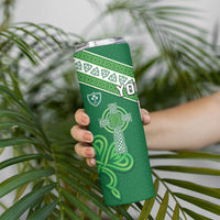Tonga Ireland Rugby Custom Skinny Tumbler Ikale Tahi With Shamrocks Together