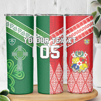 Tonga Ireland Rugby Custom Skinny Tumbler Ikale Tahi With Shamrocks Together