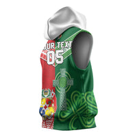 Tonga Ireland Rugby Custom Sleeveless Hoodie Ikale Tahi With Shamrocks Together