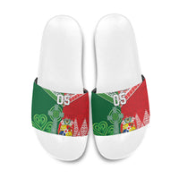 Tonga Ireland Rugby Custom Slide Sandals Ikale Tahi With Shamrocks Together