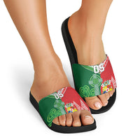 Tonga Ireland Rugby Custom Slide Sandals Ikale Tahi With Shamrocks Together