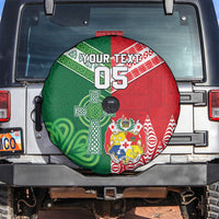 Tonga Ireland Rugby Custom Spare Tire Cover Ikale Tahi With Shamrocks Together