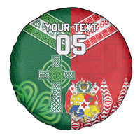 Tonga Ireland Rugby Custom Spare Tire Cover Ikale Tahi With Shamrocks Together