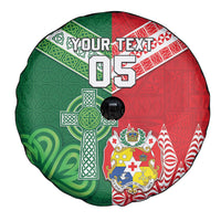 Tonga Ireland Rugby Custom Spare Tire Cover Ikale Tahi With Shamrocks Together