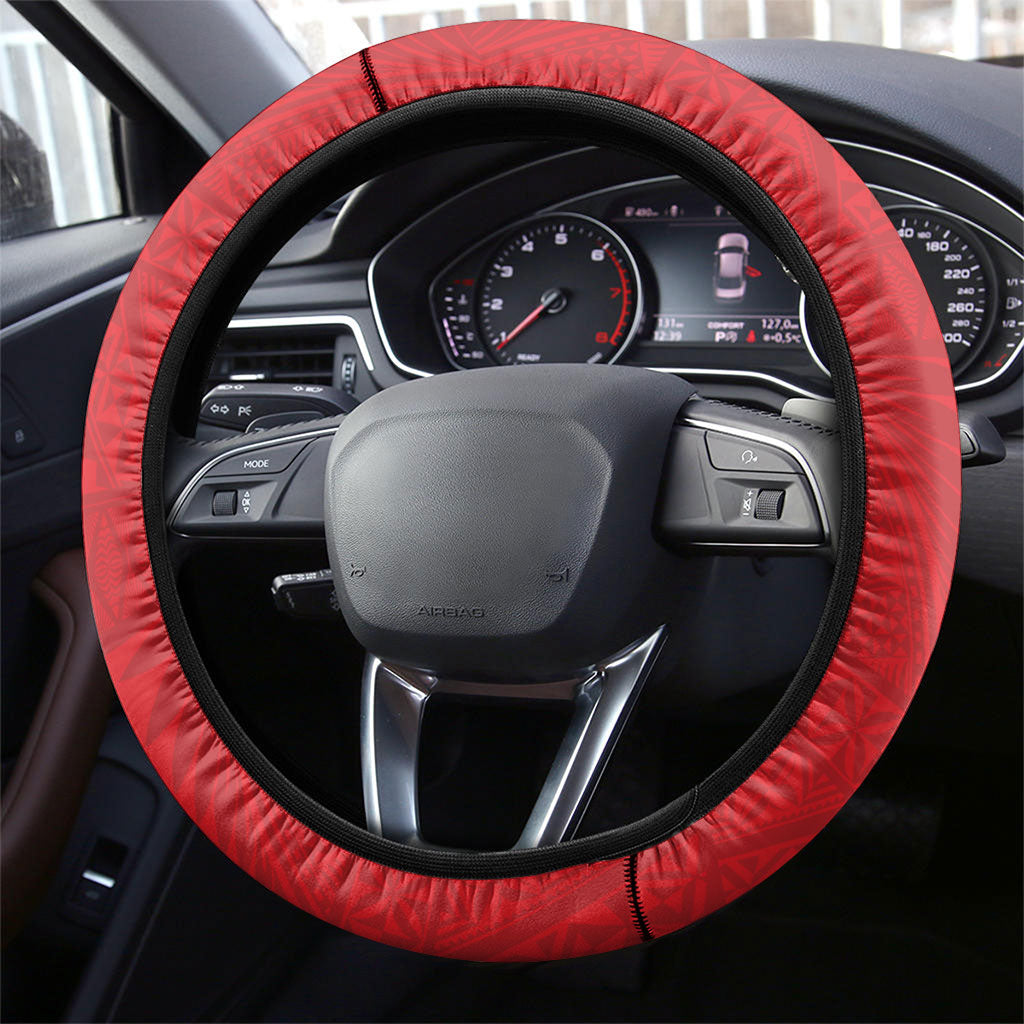 Tonga Ireland Rugby Steering Wheel Cover Ikale Tahi With Shamrocks Together