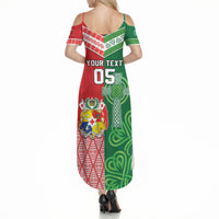 Tonga Ireland Rugby Custom Summer Maxi Dress Ikale Tahi With Shamrocks Together