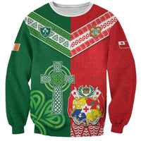 Tonga Ireland Rugby Custom Sweatshirt Ikale Tahi With Shamrocks Together