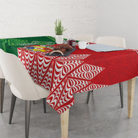 Tonga Ireland Rugby Custom Tablecloth Ikale Tahi With Shamrocks Together