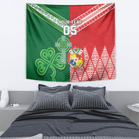 Tonga Ireland Rugby Custom Tapestry Ikale Tahi With Shamrocks Together