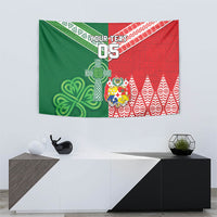 Tonga Ireland Rugby Custom Tapestry Ikale Tahi With Shamrocks Together