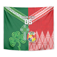 Tonga Ireland Rugby Custom Tapestry Ikale Tahi With Shamrocks Together
