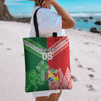 Tonga Ireland Rugby Custom Tote Bag Ikale Tahi With Shamrocks Together