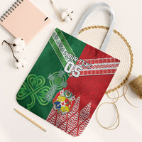 Tonga Ireland Rugby Custom Tote Bag Ikale Tahi With Shamrocks Together