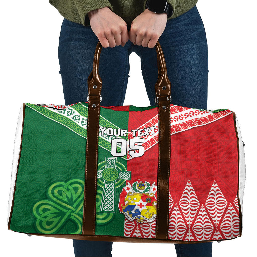 Tonga Ireland Rugby Custom Travel Bag Ikale Tahi With Shamrocks Together