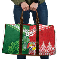 Tonga Ireland Rugby Custom Travel Bag Ikale Tahi With Shamrocks Together