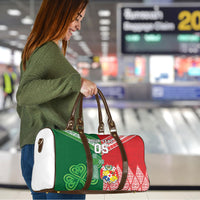 Tonga Ireland Rugby Custom Travel Bag Ikale Tahi With Shamrocks Together
