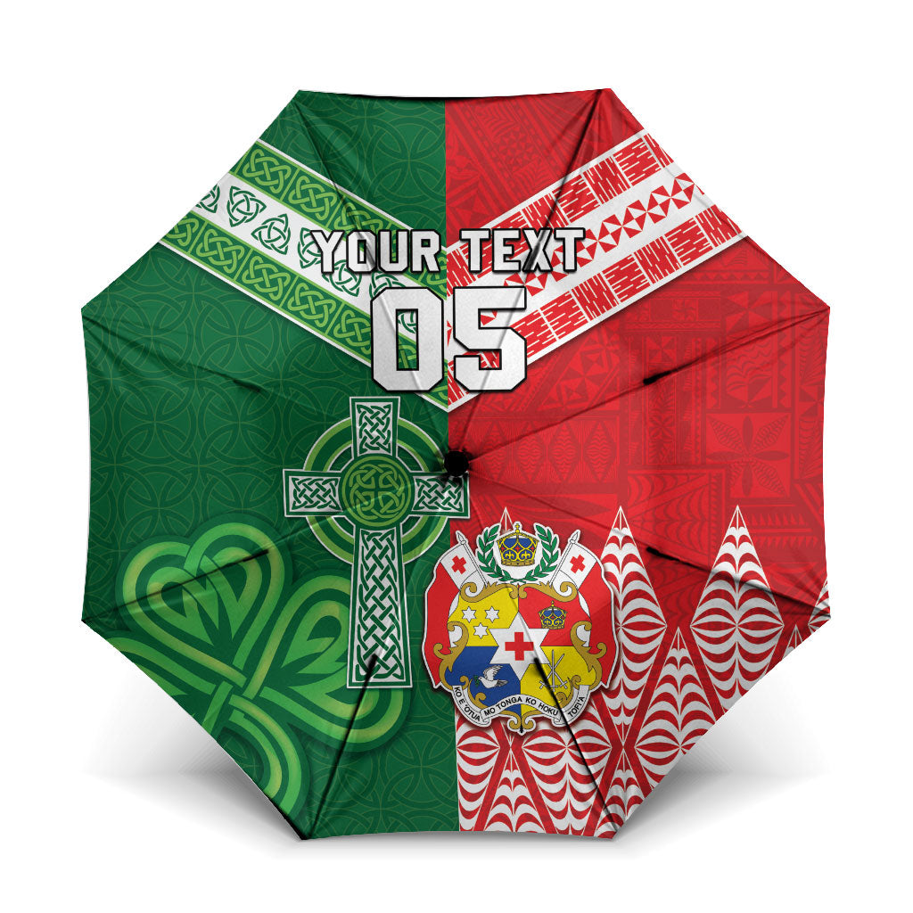 Tonga Ireland Rugby Custom Umbrella Ikale Tahi With Shamrocks Together