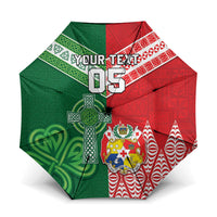 Tonga Ireland Rugby Custom Umbrella Ikale Tahi With Shamrocks Together