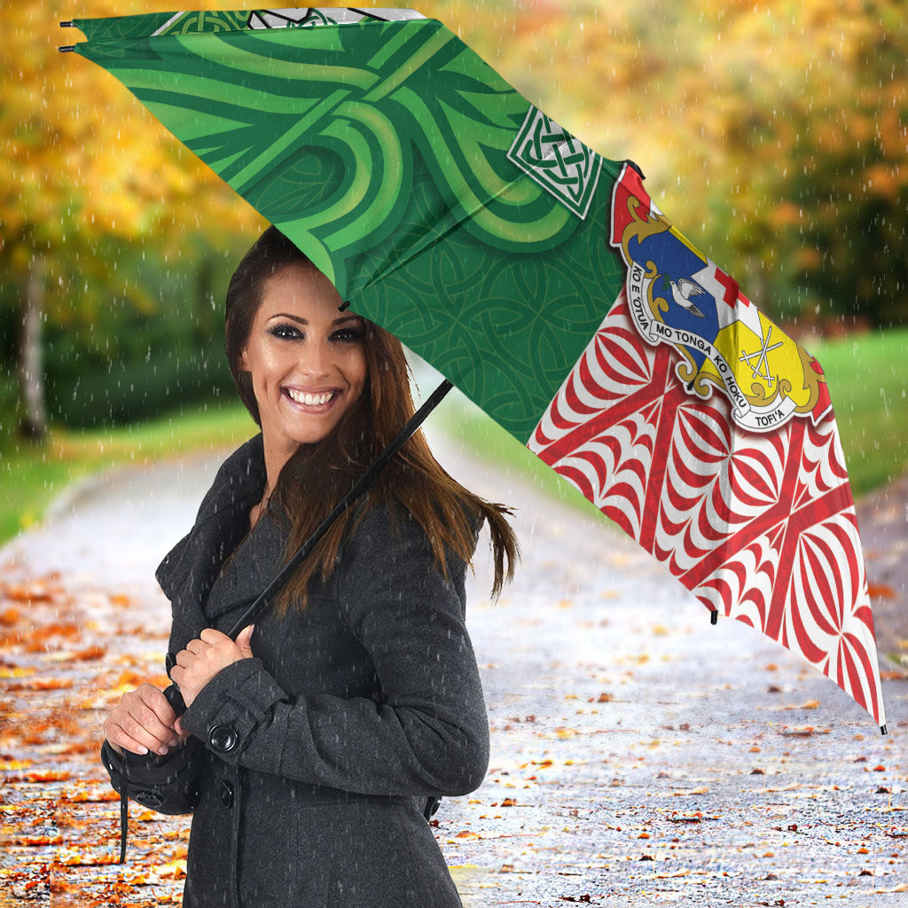 Tonga Ireland Rugby Custom Umbrella Ikale Tahi With Shamrocks Together
