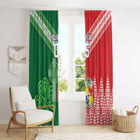 Tonga Ireland Rugby Custom Window Curtain Ikale Tahi With Shamrocks Together