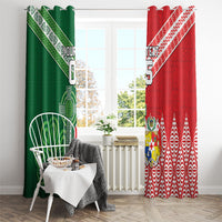 Tonga Ireland Rugby Custom Window Curtain Ikale Tahi With Shamrocks Together